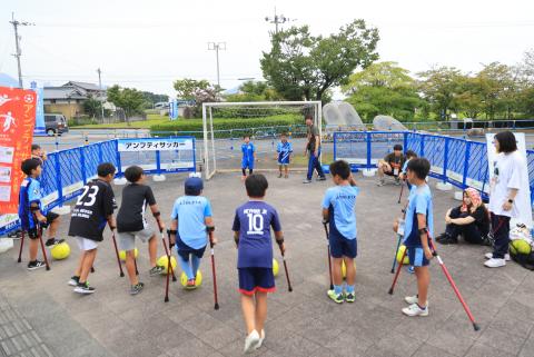 アンプティサッカー体験ブース